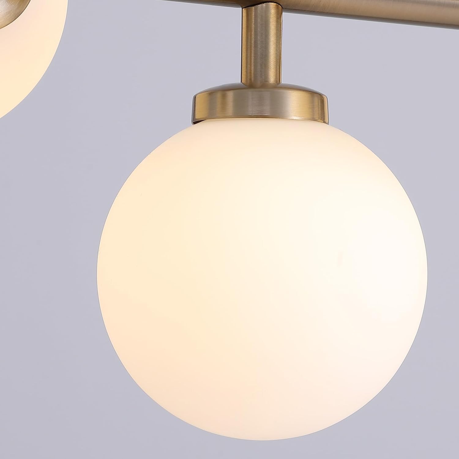 7PMBEANE Modern 8-Light Gold Glass Globe Linear Chandelier